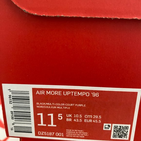 Nike Air Uptempo 96 Black Court Purple Men's shoes - Picture 7 of 10